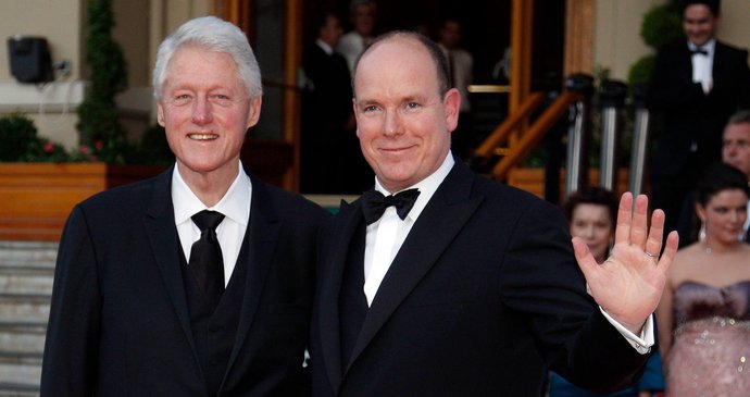 Bill Clinton a princ Albert II v Monaku