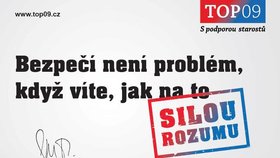 Jeden z billboardů TOP 09 ke krajským volbám 2016