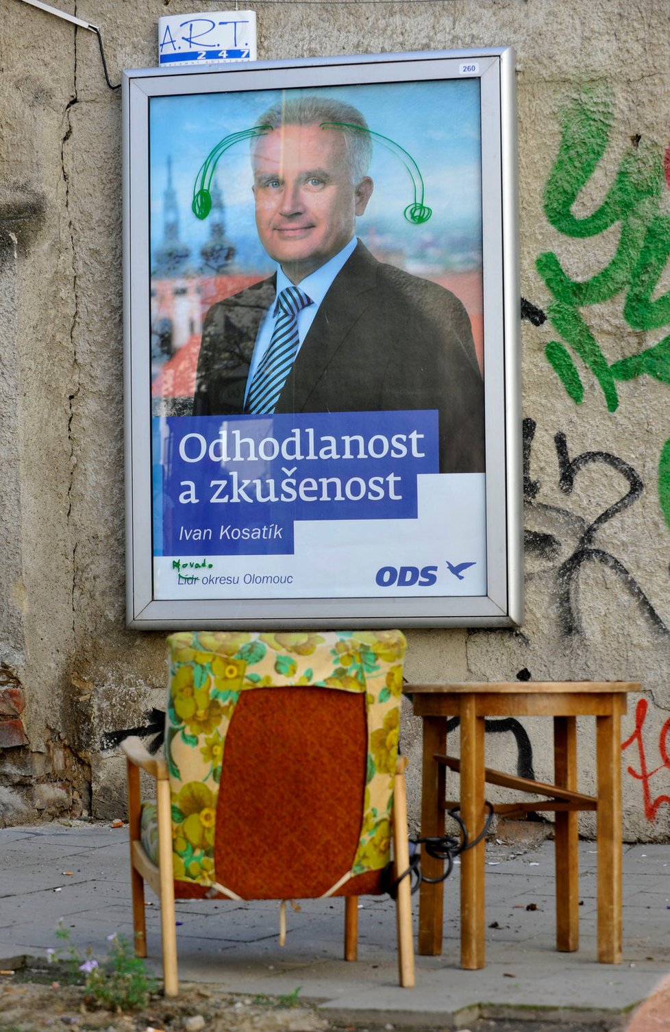 Pokreslený billboard v Olomouci