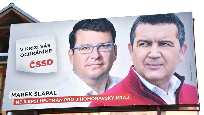 Billboard ČSSD před krajskými volbami 2020.