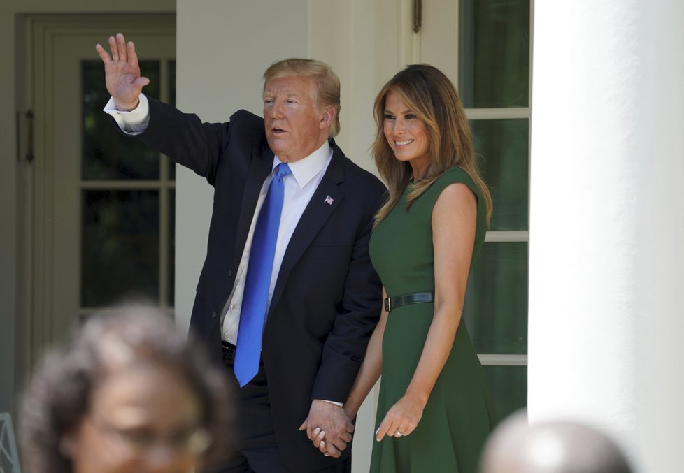 Prezident USA Donald Trump s manželkou Melanií v Bílém domě