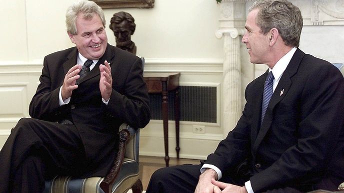 Miloš Zeman a George W. Bush (9.11.2001)