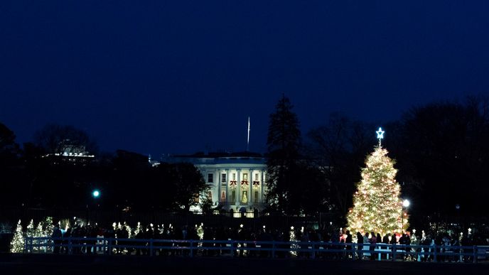 Vánoční strom v areálu Bílého domu
