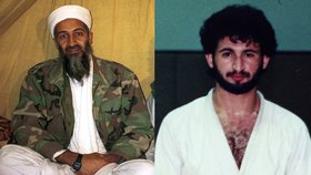 Bin Ládin - vlevo jako terorista, vpravo jako judista