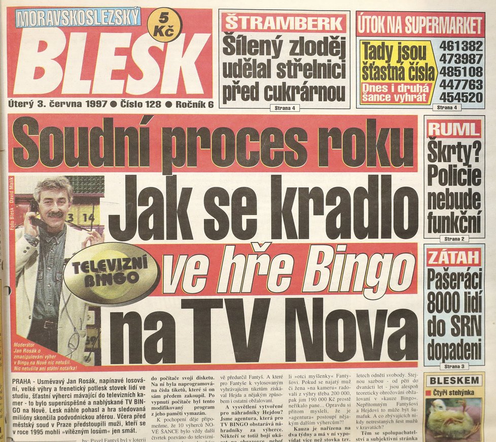 Blesk 3. 6. 1997.