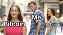 Cena kryptoměny bitcoin v posledních dnech vzrostla. Na její posílení obvykle reagují tvůrci internetových memů.