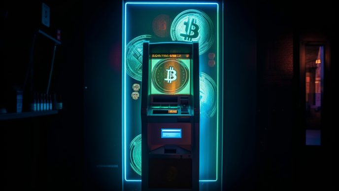 Jak si bitcoinový bankomat vizualizuje AI.
