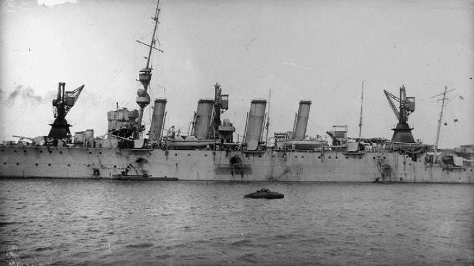 HMS Chester po bitvě u Jutska.