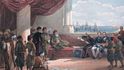 Britský admirál Codrington vyjednává s Mohamedem Alím Pašou v jeho paláci v Alexandrii v roce 1828