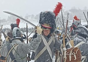 Letošní rekonstrukce jedné z epizod bitvy u Slavkova v roce 1805.