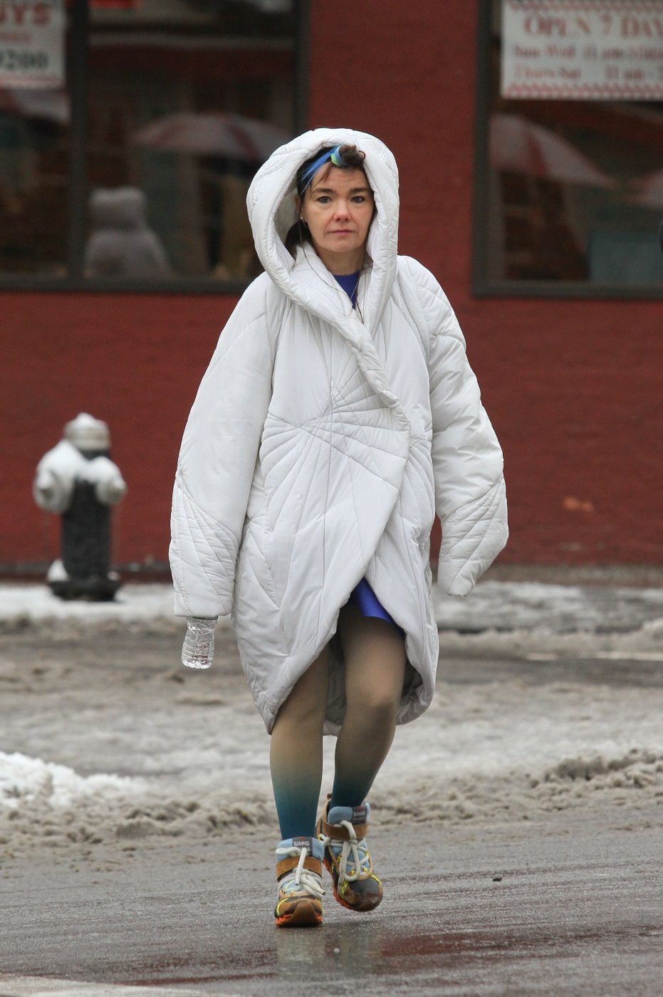 Bjork si do ulic New Yorku vyrazila v podivném zimním outfitu alá lední medvěd