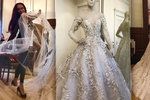 Návrhářka šejků Blanka Matragi ušila luxusní šaty pro nevěstu z Moravy.