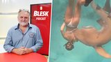Podcast: Žraloci nemají co žrát, lidi jenom ochutnávají, tvrdí fotograf Jaroněk. Paryba ho kousla do zadku