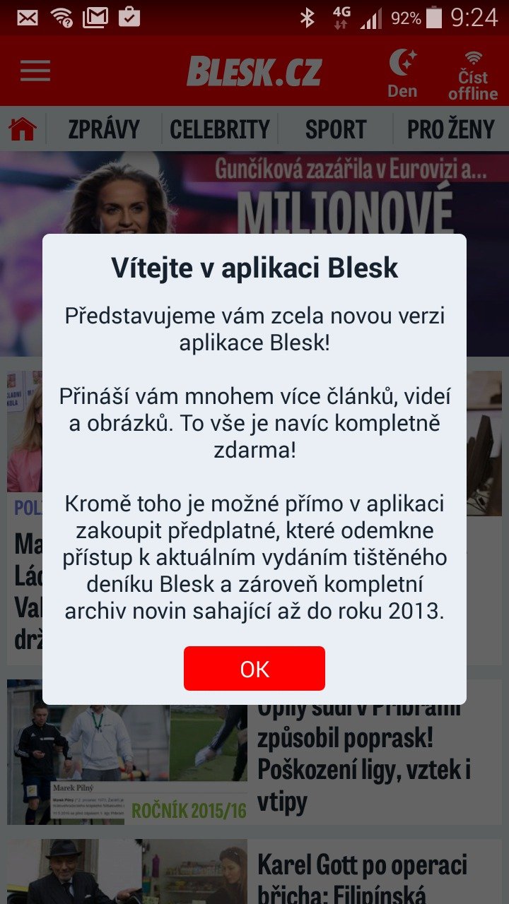 Aplikace Blesk.cz prošla předěláním.