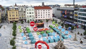 Rozvržení stánků na ostravské Blesk Ordinaci