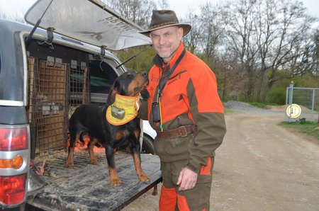 Rudolf Slaba předvede se smečkou svých honičů moderní loveckou kynologii