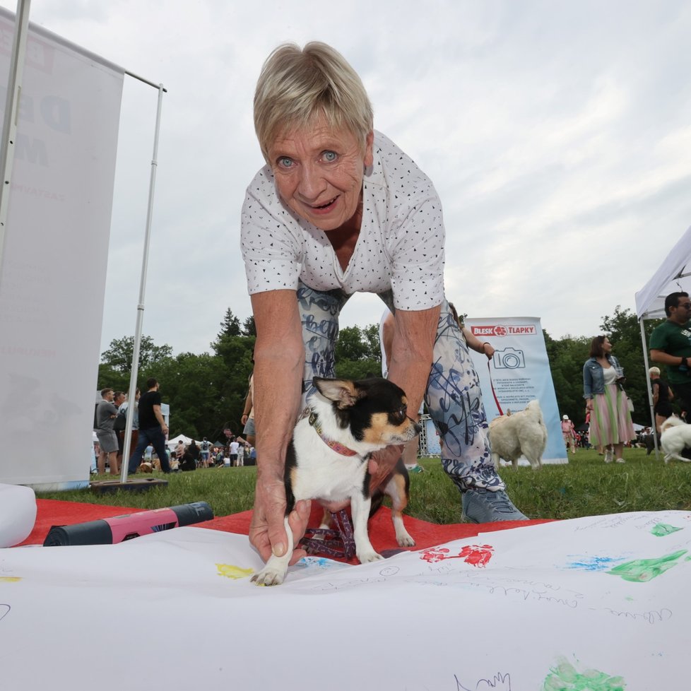 Herečka Jaroslava Obermaierová podpořila na festivalu Blesk tlapek boj proti množírnám.