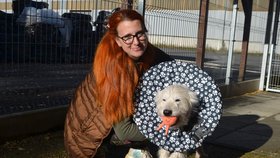 Bůča s provozovatelkou útulku Gabrielou Jägerovou