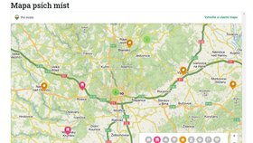 Mapa je komunitní, kdokoli do ní může  nově objevené dog friendly místo dopnit