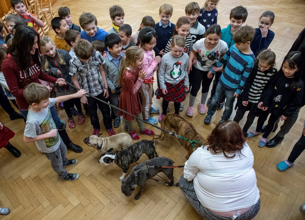 Zástupci záchranných spolků si s dětmi povídali o své dobrovolnické práci, o množírnách a řeč přišla i na to, že pes není vhodný vánoční dárek.