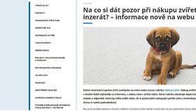 V této rubrice na webu Státní veterinární správy zájemci najdou všechny potřebné informace ke správné koupi psa či jiného zvířete.