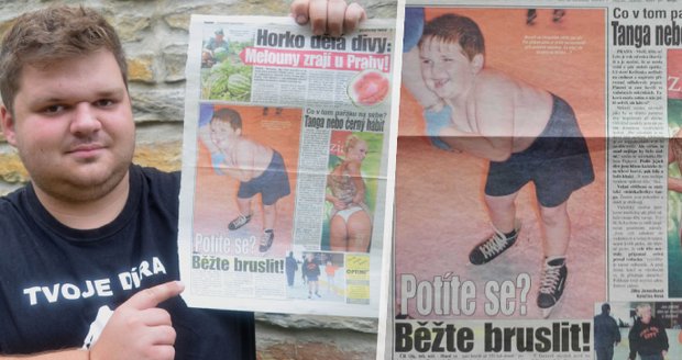 Tomáš Moravec se objevil v Blesku jako šestiletý hoch při netradičním bruslení v létě na ledě.