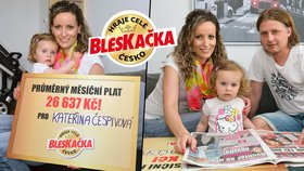 Rodina Čespivových vyhrála v Bleskačce průměrný plat 26 637 korun. Dcerce koupí nový kočárek.