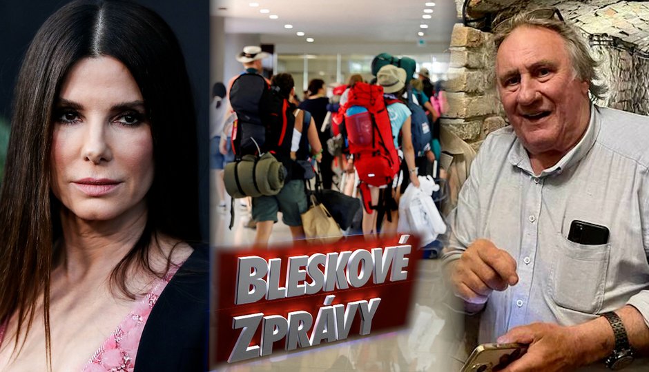 Bleskové zprávy: Sandra Bullock přišla o partnera, Depardieu cestoval po Moravě