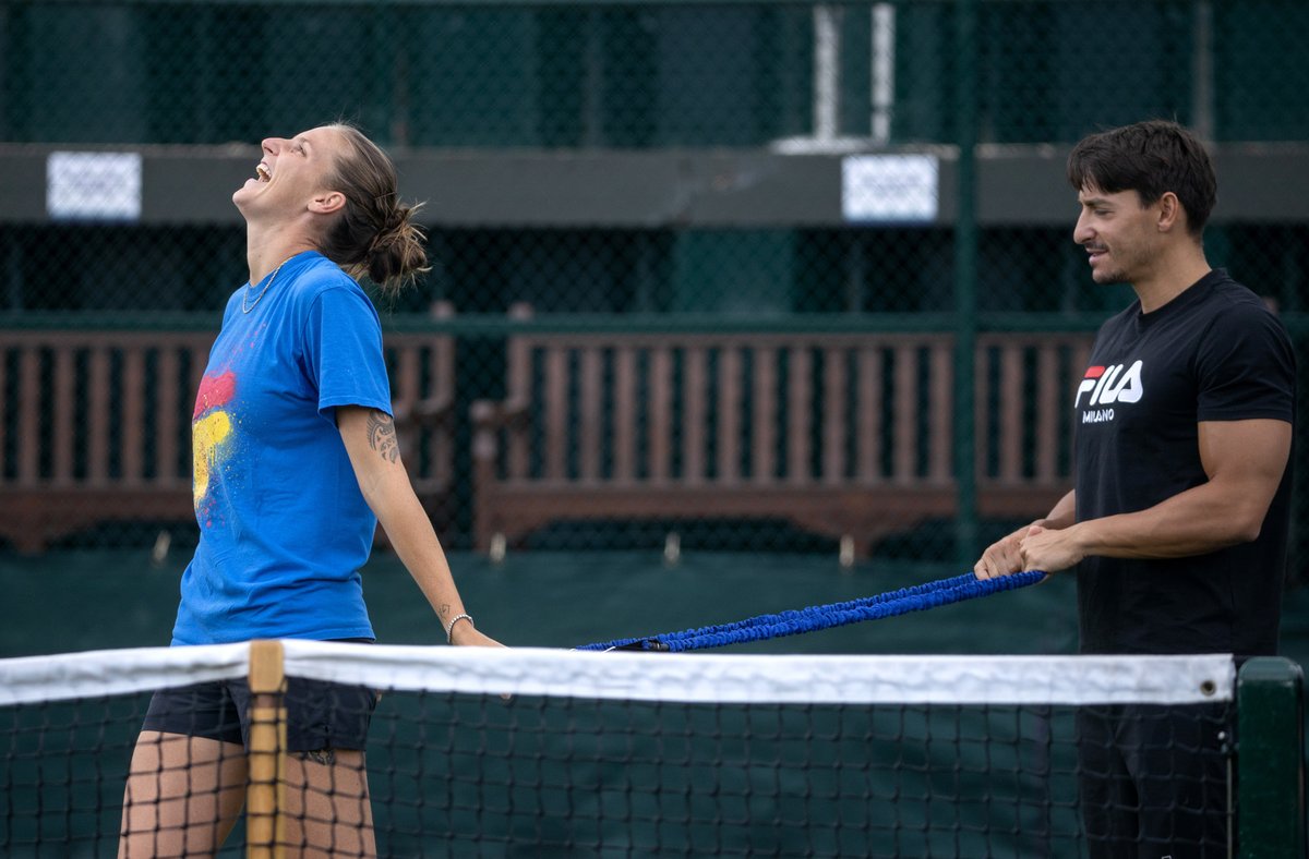 Karolína Plíšková měla před wimbledonským finále dobrou náladu, o kterou se staral její milovaný Michal Hrdlička