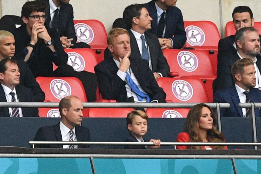 Princ William s rodinou napjatě sledují zápas Anglie - Německo na Euro 2020