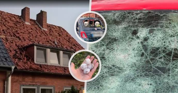 Sever Německa zasáhly silné bouře s obřími kroupami.