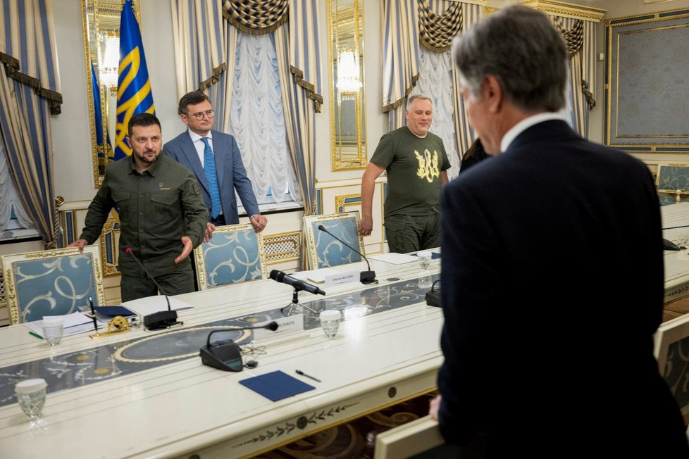 Ministr zahraničí USA Blinken jednal s ukrajinským prezidentem (6. 9. 2023).