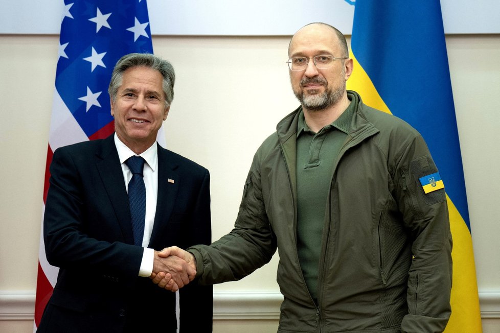 Americký ministr zahraničí Blinken jednal s ukrajinským premiérem Šmyhalem (6. 9. 2023).