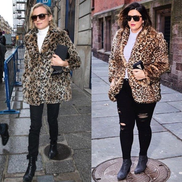 Diane Kruger v leopardím kožíšku.