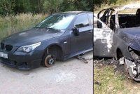 Zlodějina v Brně: Luxusní BMW rozebrali na karoserii, pak ji zapálili