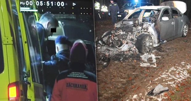 Přejel člověka, ujel a zapálil auto: Šílený řidič z Brna byl opilý a měl nelegální zbraň!