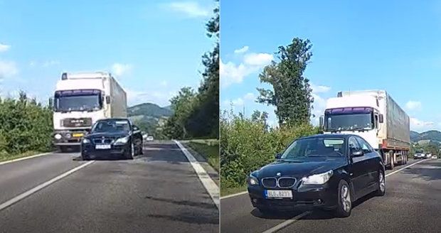 Obrovský hazard: Šílenec v BMW předjížděl na horizontu, k tragédii chyběly centimetry!