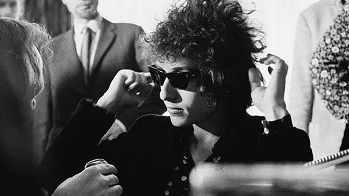 Bob Dylan na konferenci v roce 1966.