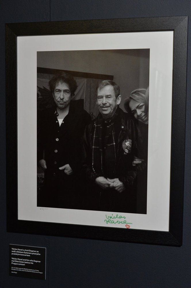 Václav Havel a Bob Dylan na snímcích Alana Pajera.