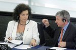 Jana Bobošíková a Vladimír Železný v Evropském parlamentu