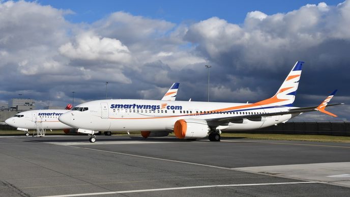 Uzemněná letadla Smartwings na pražském letišti