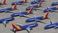 Odstavené Boeingy 737 MAX amerických Southwest Airlines