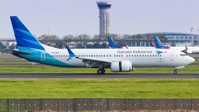 Zatím jediný dodaný Boeing 737 MAX aerolinek Garuda Indonesia