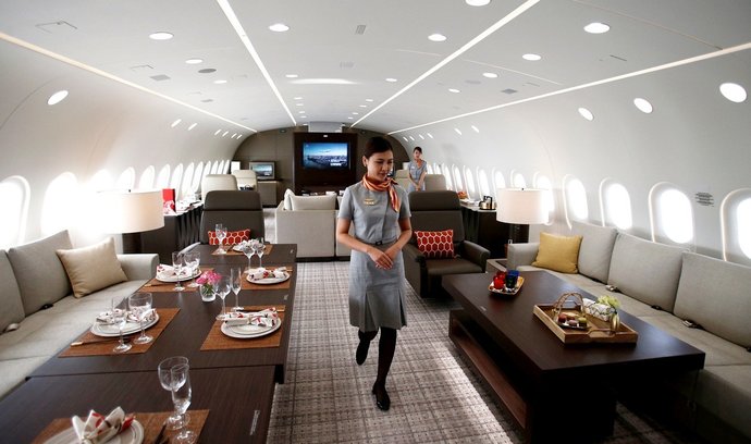 Boeing 787 Dreamliner v luxusní úpravě pro nejbohatší.