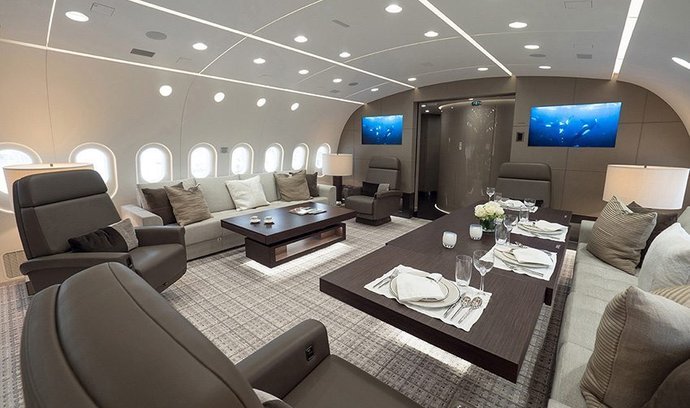 Boeing 787 Dreamliner v luxusní úpravě pro nejbohatší.