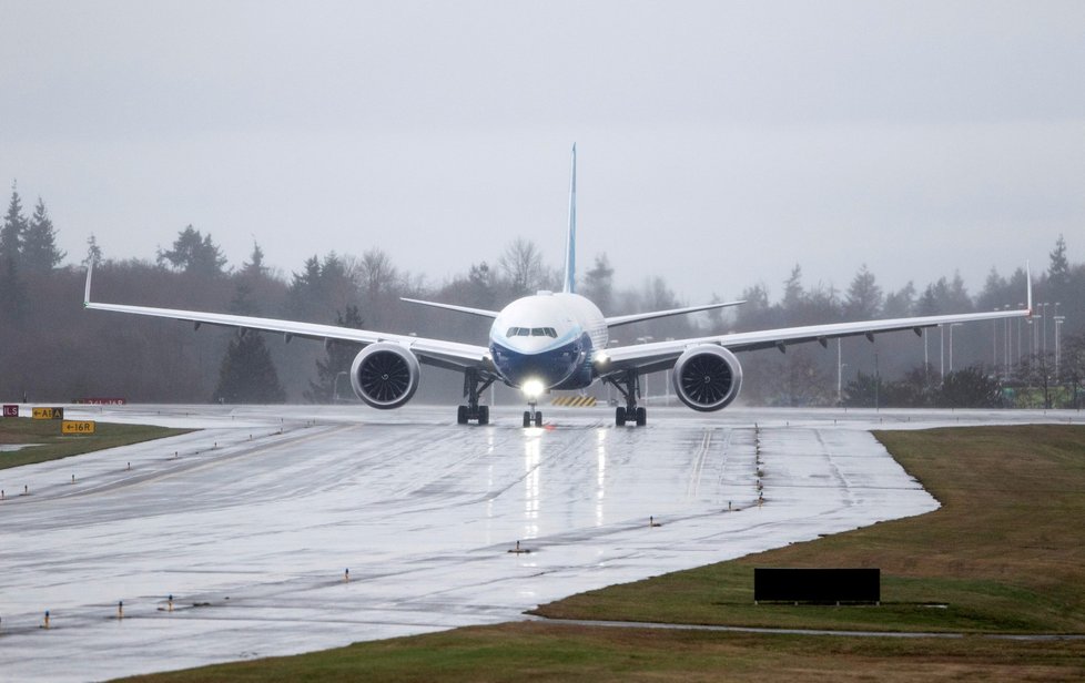 První zkušební let Boeingu 777X (25.01.2020)