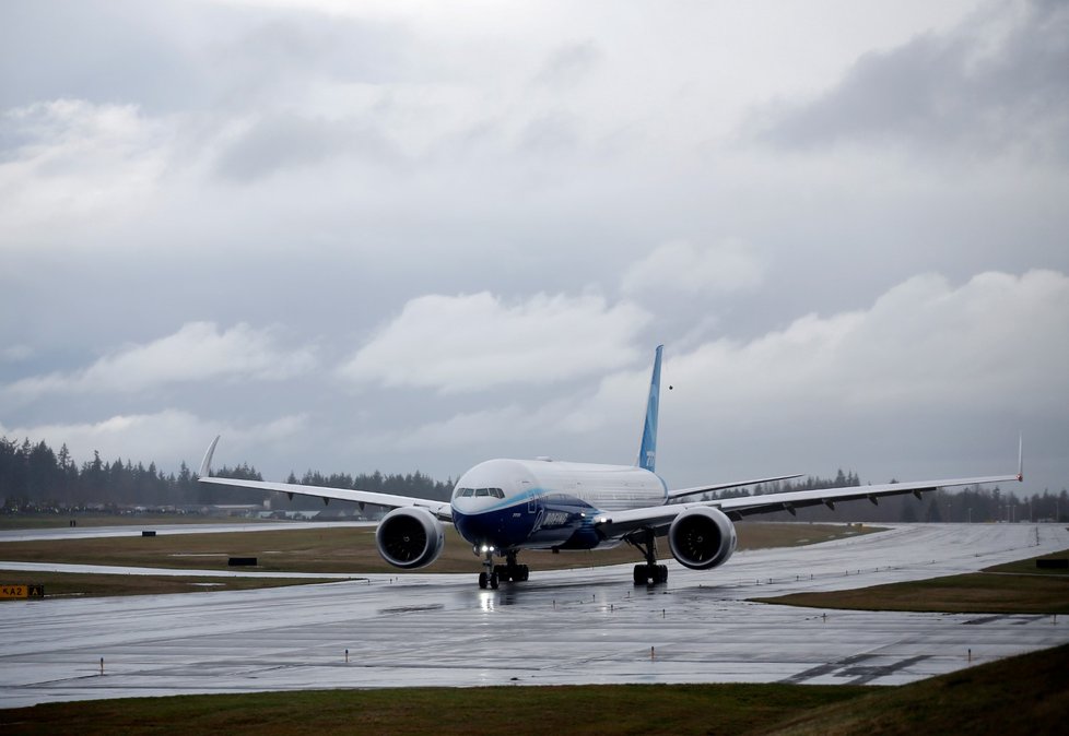 První zkušební let Boeingu 777X (25.01.2020)