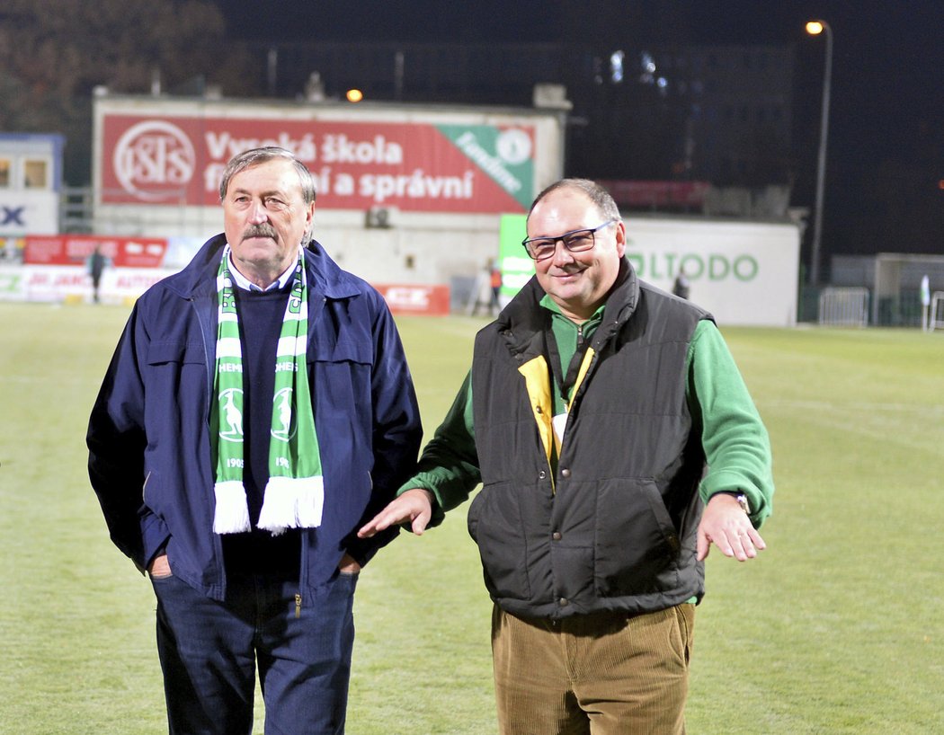 Legendární Antonín Panenka a předseda představenstva Bohemians 1905 Dariusz Jakubowicz v Ďolíčku