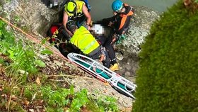 Záchrana turisty nedaleko slovinské obce Bohinj