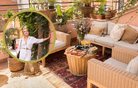 Inspirujte se u slavné blogerky Rominy Carrisi: Terasa v boho stylu zalitá italským sluncem